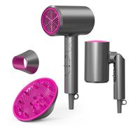 1800W Secador de Pelo Iónico Silk Motor AC Duradero Secadores pelo profesional, Difusor y Concentrador, 3 Temperaturas, 2 Velocidades,Gris
