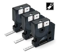 18053 9mm RhinoPRO Heat shrink tubes - Cintas termorretráctiles Rhino 5200 de 9 mm, recambio para etiquetas industriales Dymo Rhino 4200, 5200, 5000 y 6000 tubo de 3/8", 18053, negro sobre blanco