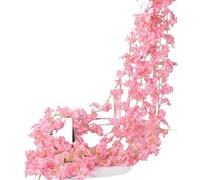 180cm Artificial Sakura Flowers Vine Wedding Party Home Decor Outdoor Garden Rose Arch Silk Scrapbook Background Wall Plants(A3 135 flowers)