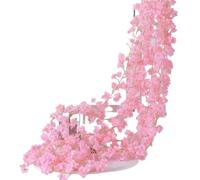 180cm Artificial Sakura Flowers Vine Wedding Party Home Decor Outdoor Garden Rose Arch Silk Scrapbook Background Wall Plants(A2 135 flowers)