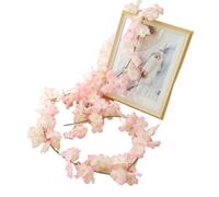 180cm Artificial Sakura Flowers Vine Wedding Party Home Decor Outdoor Garden Rose Arch Silk Scrapbook Background Wall Plants(C2 144 flowers)