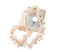 180cm Artificial Sakura Flowers Vine Wedding Party Home Decor Outdoor Garden Rose Arch Silk Scrapbook Background Wall Plants(C3 144 flowers)