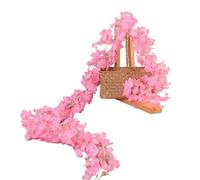 180cm Artificial Sakura Flowers Vine Wedding Party Home Decor Outdoor Garden Rose Arch Silk Scrapbook Background Wall Plants(B1 256 flowers)