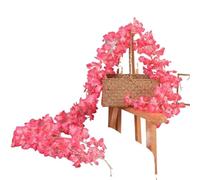 180cm Artificial Sakura Flowers Vine Wedding Party Home Decor Outdoor Garden Rose Arch Silk Scrapbook Background Wall Plants(B2 256 flowers)