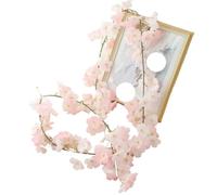 180cm Artificial Sakura Flowers Vine Wedding Party Home Decor Outdoor Garden Rose Arch Silk Scrapbook Background Wall Plants(C1 144 flowers)