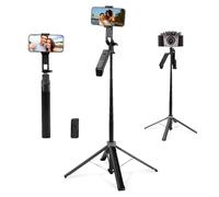 180cm Palo Selfie Trípode,Trípode para Movil,Todo En Uno Trípode del Teléfono con Mando a Distancia y 360 ° de Rotación De Soporte del Teléfono,Trípode Portátil para Selfie,vlogging