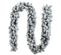 180cm Snow Flocked Artificial Christmas Vine Garland For Holiday Decorations Mantel Front Door Window