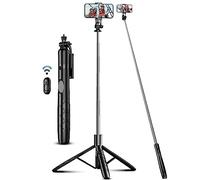 180cm Trípode para Movil, Palo Selfie Tripode con Control Remoto Desmontable para Teléfono Móvil, Soporte de Trípode de Teléfono Compatible con iPhone/Samsung/GoPro/Cámara