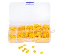 180pcs Ojos de plástico Nosis Oval Flat Doll Bear Animales de peluche Accesorios de bricolaje Caja de almacenamiento (180 piezas por caja (amarillo))