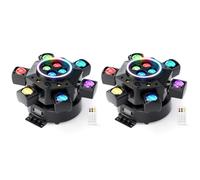 180W Cabeza Móvil RGBW LED Beam Moving Head con Control Remoto,6 Brazos DMX512 Luz DJ Escenario,Luz Discoteca Focos de Efecto para Fiesta Club Bar Boda Halloween Iluminación de Escenario,2 PCS