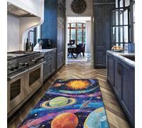 180x240 Alfombras espaciales guardería Dormitorio Alfombra Juegos Lavable Respaldo Goma Coloridas Planetas Universo Dibujos Animados salón Juegos