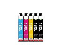 1811 Cartuchos de Tinta 18XL, compatibles con EPSON T 1812 T1814 Uso XP312 XP205 XP225 XP212 XP215 XP302 XP412 XP402 XP415 Impresora(5 Pcs)