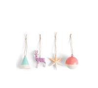 1815 - Figura Decorativa esmaltada de Navidad, Juego de 4