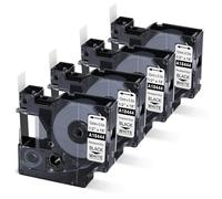 18444 Rhino Cinta de etiquetas 1/2 compatible con Dymo Rhino Permanen Vinilband 12 mm A18444 Compatible con Dymo 5200 4200 5000 6000 Rhino Industrial Label Maker, Negro sobre blanco, 1/2" x 18", 4
