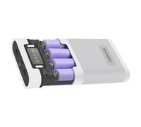 18650 - Caja de carga de batería de 4 celdas, capacidad de carga rápida, soporta puertos de salida de doble entrada, pantalla LED, textura ABS, caja de almacenamiento de batería