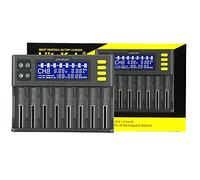 18650 Cargador de Baterí, LiitoKala LII-S8 Cargador de Batería Inteligente de 9V de 8 Bahías con Pantalla LCD para Baterías Li-Ion LiFePO4 Ni-MH Ni-CD AA AAA C 21700 26650 13650 16340 18700 RCR123