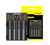 18650 Cargador de Batería, LiitoKala Lii-402 Cargador Rápido de Batería AA, Compatible con Salida USB para Baterías de Litio 26650, 17500, 10440, Ni-MH/Ni-CD, AA, AAA, 4 Bahías