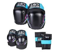 187 Killer Pads Juego de seis almohadillas, equipo de protección para codos, rodillas y muñecas, ideal para patinaje, patinaje sobre ruedas y patinaje en línea (perno eléctrico, junior)