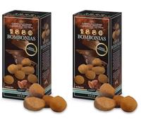 1880 - Bombonias de Almendra Caramelizada recubierta de Chocolate Blanco y espolvoreadas de Cacao | Envoltorio Individual | Calidad Suprema Snack de Turrón 160G (Paquete de 2)