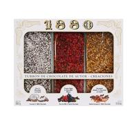 1880 - Degustación Turrones Chocolates de Autor 3 gustos,Coco & Chocolate con leche, Turrón de Frutos Rojos & Chocolate Negro, Turrón de Caramelo a la Sal & Chocolate con Leche, 3 x 100g, Pack de 300g