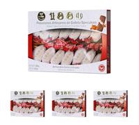 1880 - Polvorones Artesanos de Galleta Speculoos 280 g, Receta Artesanal con 95% de Galleta Speculoos y Almendra Seleccionada, Envase Individual, Textura Suave, Típico Dulce Navideño (Paquete de 4)