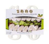 1880 - Polvorones de Pistacho y Almendra, Calidad Suprema, Típico Dulce Navideño, Receta Artesanal, Envase Individual, Polvorones Tradicionales, Elaborado con Almendras Seleccionadas, 280 Gramos