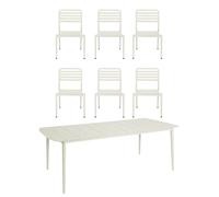 1898 Mesa Marsala 208x100 cm + silla Messina 6-pack. Off white