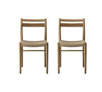1898 Silla de comedor Fridhem. Roble lacado-trenzado natural. pack de 2