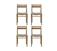 1898 Silla de comedor Fridhem. Roble lacado-trenzado natural. pack de 4