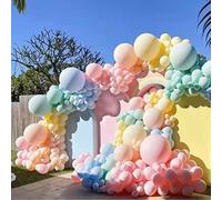 189pcs Kit de arco de globos pastel colores surtidos Globos de macaron 5M16ft Látex Arco iris Ballon Garland Kit de pastel para cumpleaños, bodas, Navidad, baby shower, fiesta, suministros