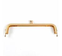 18cm Square Bags Handle Women Handbag Purse Frame Kiss Clasp DIY Brackets Sewing Bag Accessories(LightGold,18cm-2Pc)