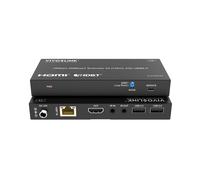 Vivolink VLKVM150 Kit Extensor KVM HDBaseT 18Gbps, 4K60, USB 2.0, Audio, IR, PoC, Alcance 150m por Cable Cat6a/7 para Salas Profesionales