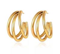 18K Gold-Plated Geometric Titanium Steel Simple Fashion Earrings