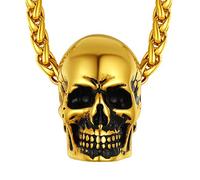 18K Oro Collar con Calavera Colgantes de Oro enchapado para Hombres Mujeres