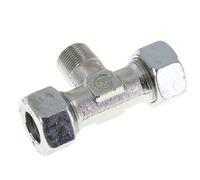 18L y M22x1,5 (con) Accesorio de corte en T de acero galvanizado con rosca macho 315 bar ISO 8434-1