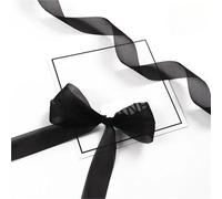 18m Beautiful Chiffon Ribbons 2.5cm Width Soft Polyester Handicraft Bowknot Box Packaging(Black)