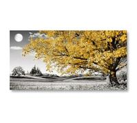 18meng Art Cuadros abstractos dorados y negros de lujo de árbol de lujo, 140 x 80 cm, lienzo moderno, grande, XXL, salón, dormitorio, lienzo, decoración de pared, sin marco