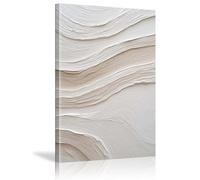 18meng Art Cuadros de pared Decoración Clasicismo Imágenes en lienzo 140x80 cm XXL Beige Blanco Simplicidad Cuadro de lienzo Sala de estar Dormitorio Decoración Arte de pared Impresión artística