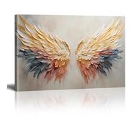 18meng Art Pintura al óleo sobre lienzo, 140 x 80 cm, abstracta colorida, alas de ángel, textura, arte de pared, moderno, minimalista, estético, decoración de pared, sala de estar, dormitorio, mural