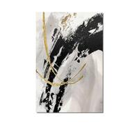 18meng Art Póster abstracto Aesthetic Minimalista Formas Geométricas Lienzo Cuadros Negro Beige Arte Mural Decoración de Pared para Salón Dormitorio 200 x 100 cm Sin Marco