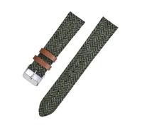 18mm 20mm 22mm Watch Band Strap Leather Nylon Retro Band Quick Release Watchband (Color : Green, Size : 22mm)