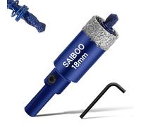 18mm Sierra Perforadora de Diamante con Broca Piloto, Cristal Broca Sierra Perforación de Punta de Diamante para Vidrio Cerámica Mármol Porcelana Azulejos Piedra Caliza