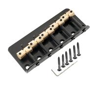 18mm String Spacing Classic Standard Top-loading 5-String Bass Bridge With Brass Saddle Steel Plate(Black)
