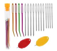 18pcs Agujas De Ojo Grande, Aguja Lanera, Agujas De Zurcir, Agujas De Coser A Mano, Agujas Romas Y Agujas De Lana, Incluye Agujas De Tapestría Con Punta Curva, Ideal Para Bordado Y Manualidades