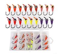 18pcs Ants Shaped Jig Head Hook Fly Fishing Lure Bait for Panfish Pike with Glow in the Dark Coating and Carbon Steel for Lasting Use