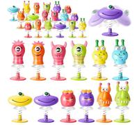 18Pcs de juguete de primavera pequeño,juguetes de monstruo saltador,juguetes de salto para niños,juguetes de lanzador de primavera,juguete emergente de Navidad,para la escuela(color aleatorio)
