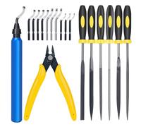 18pcs Desbarbador, Herramientas de Corte de Desbarbado con 11 Cuchillas de Desbarbado Rotación de 360° Giratorio Quita Rebabas para Acero, Plástico, Aluminio, Cobre, Impresora 3D