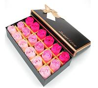 18PCS Jabón perfumado Flora Rose Flower -, Regalo para aniversario/Cumpleaños/Boda/Día de San Valentín (Rose Red)