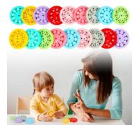 18PCS Math Fact Fidget Spinners, Suma y Resta, MultiplicacióN y DivisióN, Math Fidget Toy, Juego Educativo de MatemáTicas Spinners, Hilanderos Inquietos para Operaciones Matemáticas