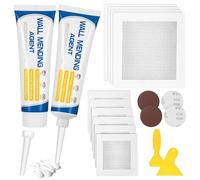 18pcs Metal Tapar Agujeros Pared kit, Fibra de Vidrio Masilla Antihumedad y Antimoho, Parche Reparación Pared Con Pegamento para Arreglo de Paredes, Emplaste para Paredes Grietas en Agujeros Rotos